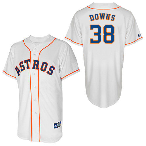 Darin Downs #38 Youth Baseball Jersey-Houston Astros Authentic Home White Cool Base MLB Jersey